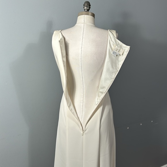 Vintage Cache 60s style Embroidered Rhinestone Bow Maxi Sleeveless Dress sz 6 - Picture 10 of 13